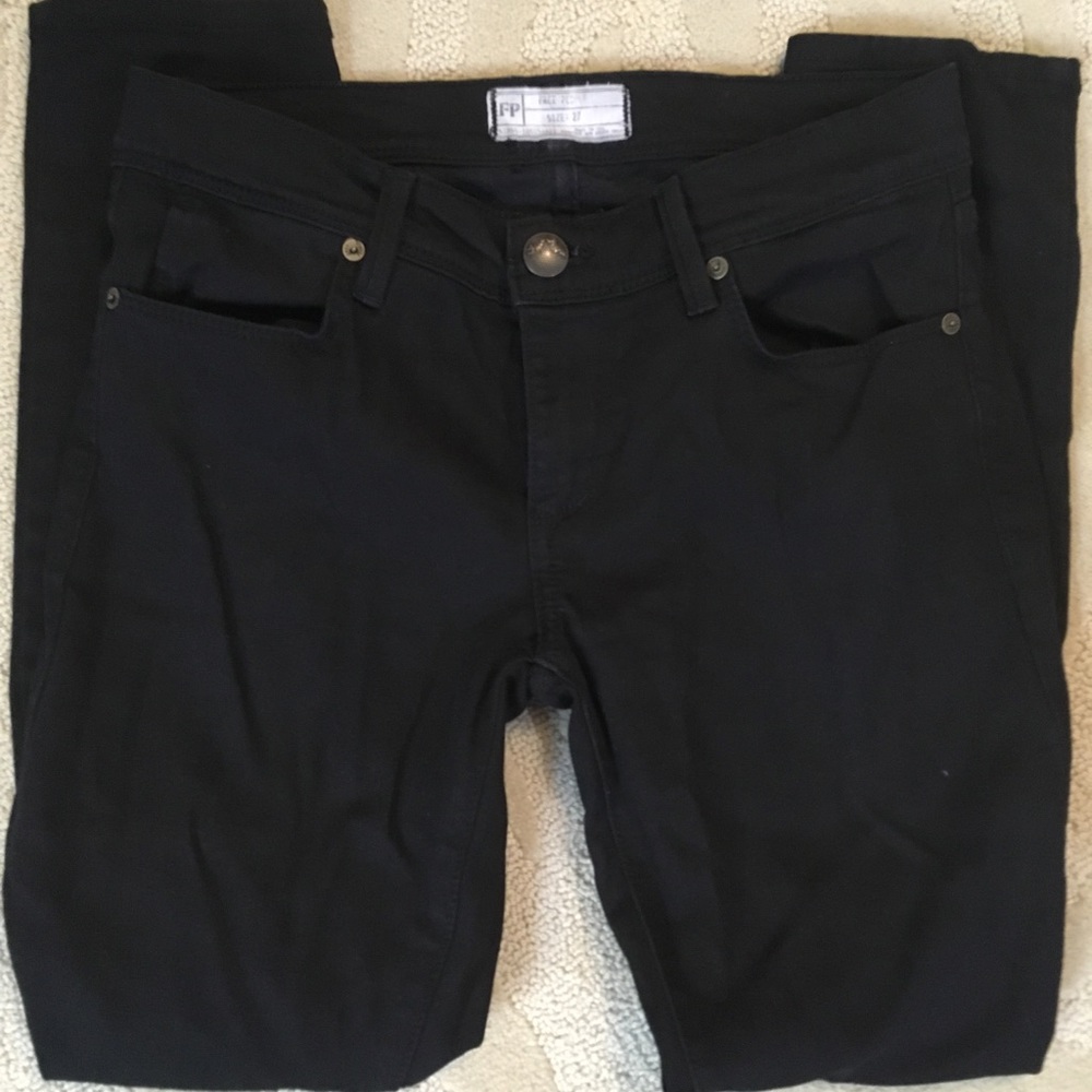 Free People black skinny ankle jeans